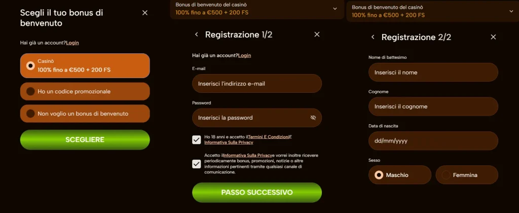 Lichibet Casino registr